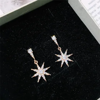 

WIN-B Star Earrings Girls Earing Cubic Zirconia Bijoux Drop Earrings Women Wedding Jewelry Earrings Wholesale Bijoux Dipper