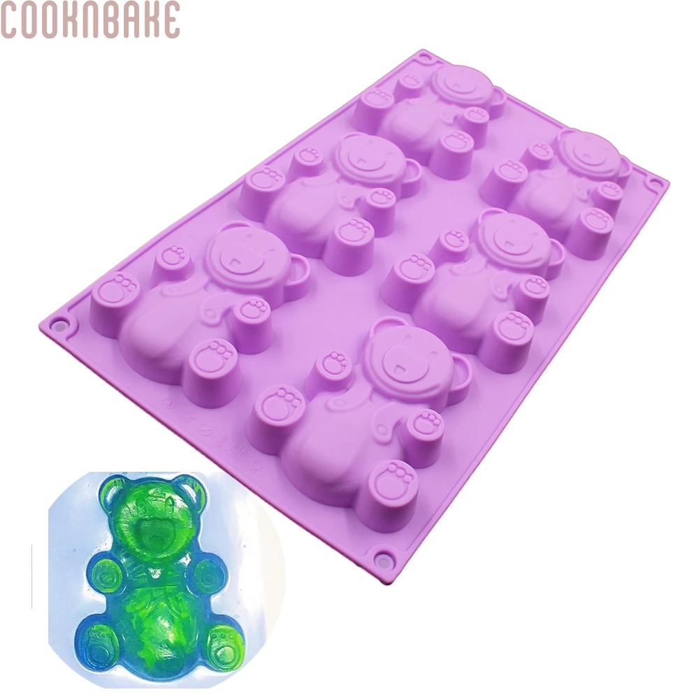 COOKNBAKE DIY 6 Lattices Bear-Boy DIY Silicone Cake Mold Pudding Bakery Cookies Baking Mold CDSM-066