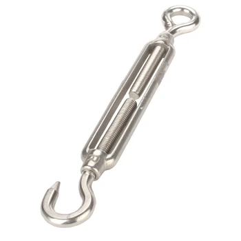 

1Pcs M12 308mm Stainless Steel Hook & Eye Turnbuckle Wire Rope Tension turnbuckle strainer fence wire tensioner hook-eye