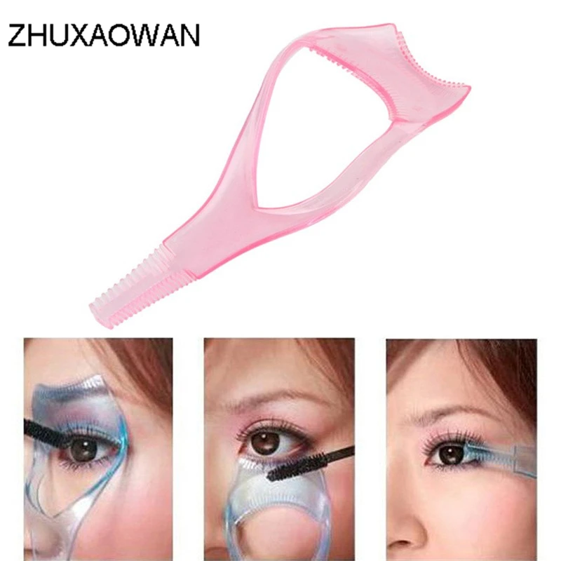 

New 3 in1 New Arrival Make up Mascara Guide Applicator Eyelash Comb Eyebrow Brush Curler Beauty Essential Tool Free Shipping