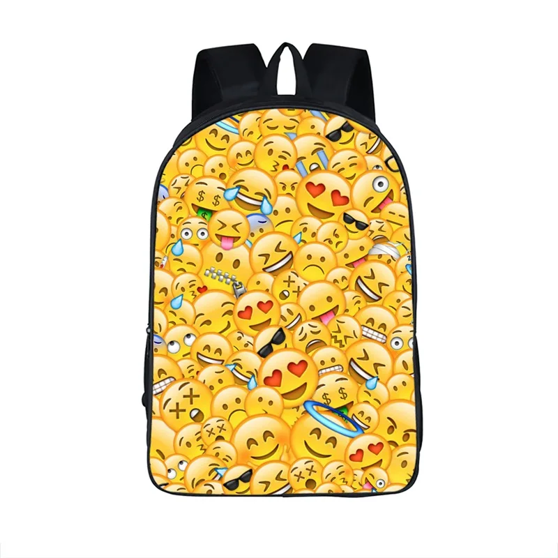 

Smiley Face Backpack Women Emoji Bag Kawaii Backpack 16" Teenage School Bags for Girls 3D Printing Laptop Mens Travel Bags