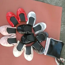 Best скидка дамы полный сплошной цвет складной обуви с pu мешок упаковки