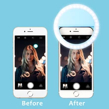 Мобильный телефон Светодиодная лампа для селфи Кольцевая вспышка Внешняя фотография круглая лампа автоспуска портативная селфи кольцевой вспышка светодиодный светильник