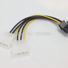 Большой рот 4PIN до 6PIN xternal кабель питания PCI-E графика двойной 4 P до 6 P кабель адаптера питания