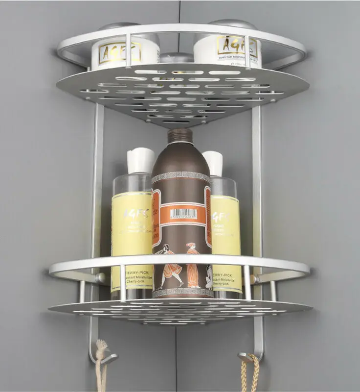 

NO RUST BATHROOM TELESCOPIC CORNER SHELF STORAGE 2TIER SHOWER CADDY ORGANISER UK