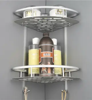 

NO RUST BATHROOM TELESCOPIC CORNER SHELF STORAGE 2TIER SHOWER CADDY ORGANISER UK