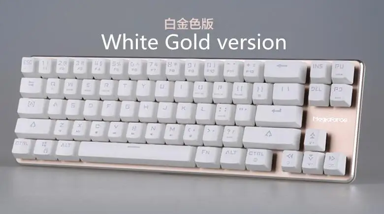 Magicforce Smart 68 клавиш с подсветкой антипривидение USB Механическая игровая клавиатура алюминиевый сплав Kailh MX Синий/Черный переключатели Двойной PCB - Цвет: Gold