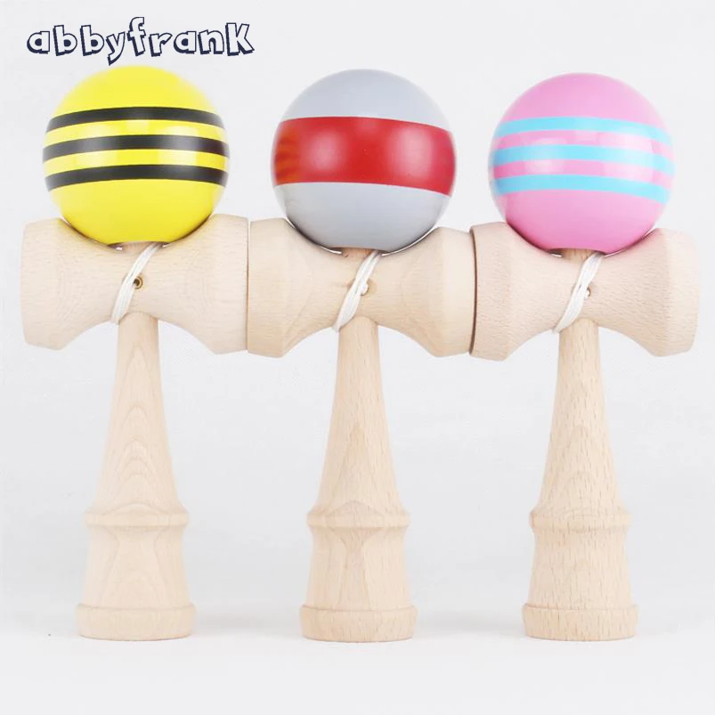Abbyfrank Kendama Professional Ball Sword Colorful Wooden Stripe