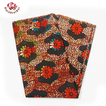

African Real Wax Print Fabric Breathable High Quality Ankara Fabric African Real Wax Print 6 Yards 100% Cotton Fabric PL313