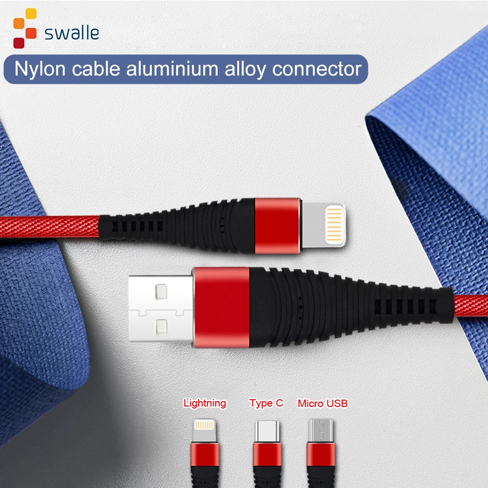 

Swalle 2A Micro USB Cable Fast Charging Data Charger Cable for Iphone Android Samsung S6 S7 Edge Xiaomi Huawei MP3 Microusb Cord