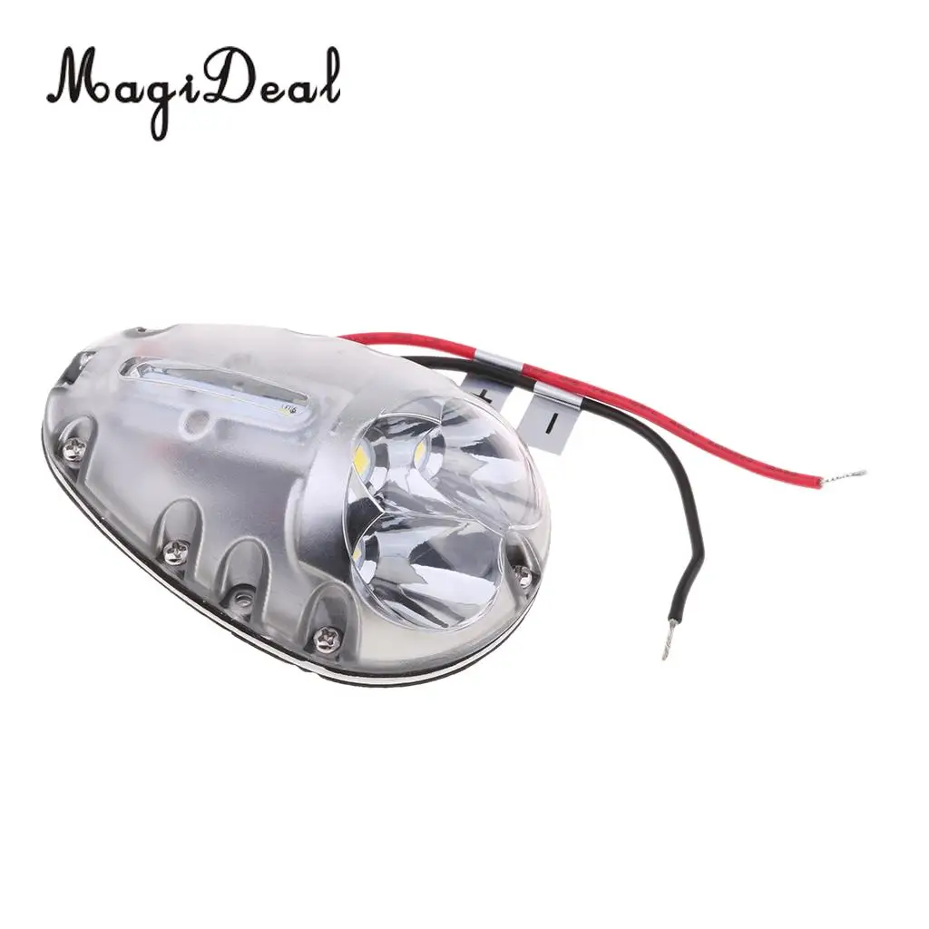 MagiDeal Stainless Steel LED Boat Marine Yacht Bow Docking Light Surface Mount for Kayak Canoe Fishing Dinghy Accessories