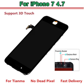 

Excellent EBS Tianma AAA Quality LCD For iPhone 7 Display with 3D Touch Screen Digitizer Assembly LCD Replacement 100% Test