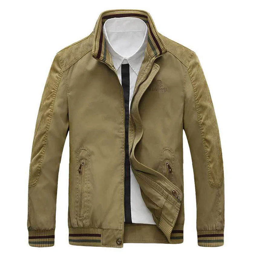 AFS JEEP, новая осенняя Модная брендовая мужская куртка, ветровка со стоячим воротником, мужское пальто с воротником, высокое качество, Повседневная Верхняя одежда для мужчин 130z - Цвет: khaki