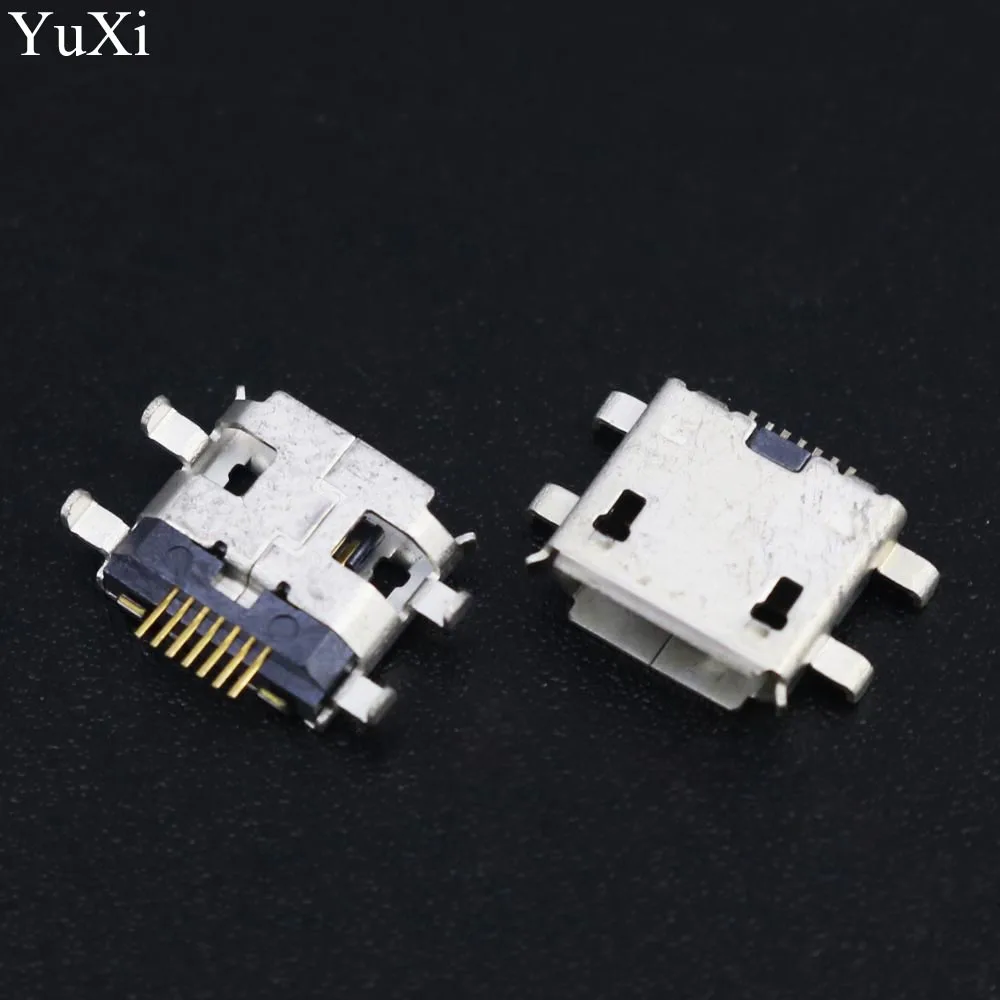

YuXi Micro USB Jack mini Connector Female 7 pin 7Pin for Mobile Phone long pins with Edge Crul Charging port Socket,4 feet
