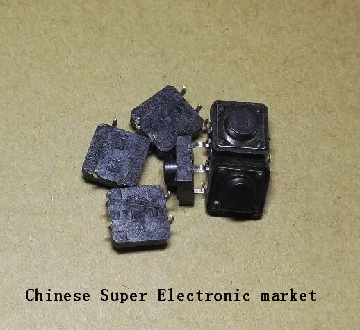 100 шт. тактильная нажимная кнопка переключатель Мгновенный Такт 12*12*5 мм 12x12x5 мм smd