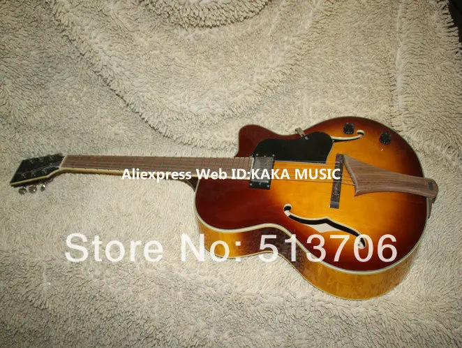 

High Quality Newest Honey Sunburst Hollow Jazz Guitar Wholesale Guitars free shipping