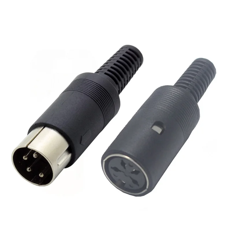 10pcs 4 Pin DIN FemaleMale Plug Jack DIN Cable Connector With Plastic Handle DIN Adapter Converter Wholesales