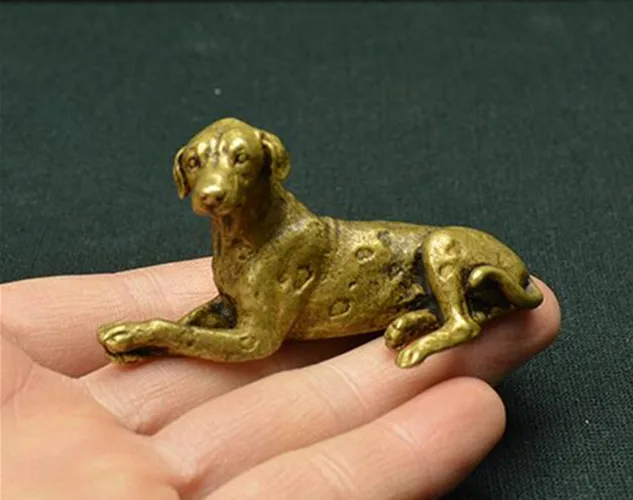 

China Brass Seiko carving dog Small statue