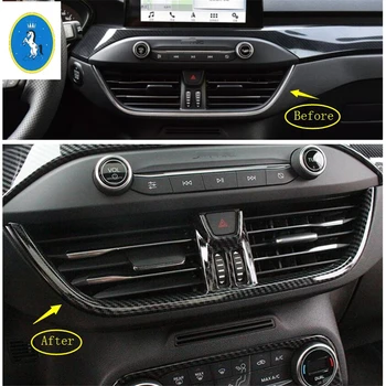 

Yimaautotrims Auto Accessory Dashboard Central Air AC Outlet Vent Cover Trim For Ford Focus 2019 2020 Carbon Fiber Style