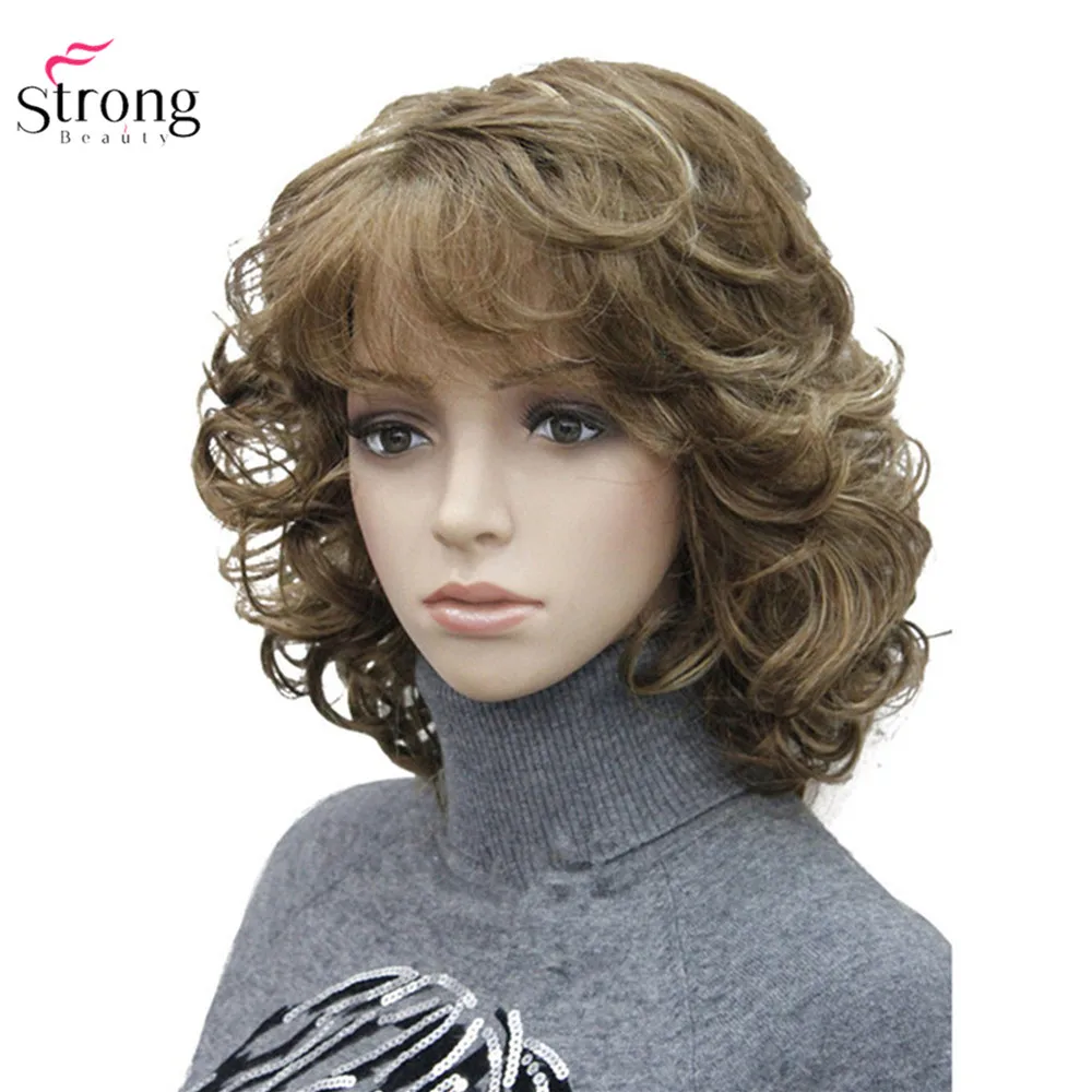Продажа StrongBeauty женские Искусственные парики натуральный вьющиеся парик Средний Черный блондинка шиньон kanekalon волос