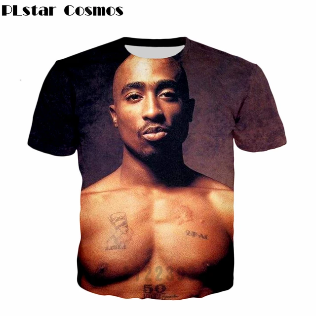 Plstar Cosmos Hot Sale Brand Clothing 2pac Men T Shirts Gangsta Rap Tupac Harajuku Hip Hop T