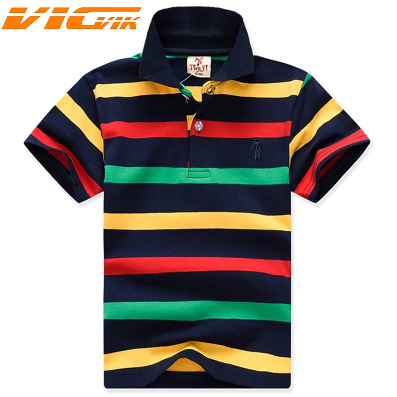 

2019 Summer Baby Boys T shirts 2-11Yrs Boy Kid Stripe Top Tees Shorts Sleeve Boys Cotton T shirts Boys Clothes Summer T Shirts