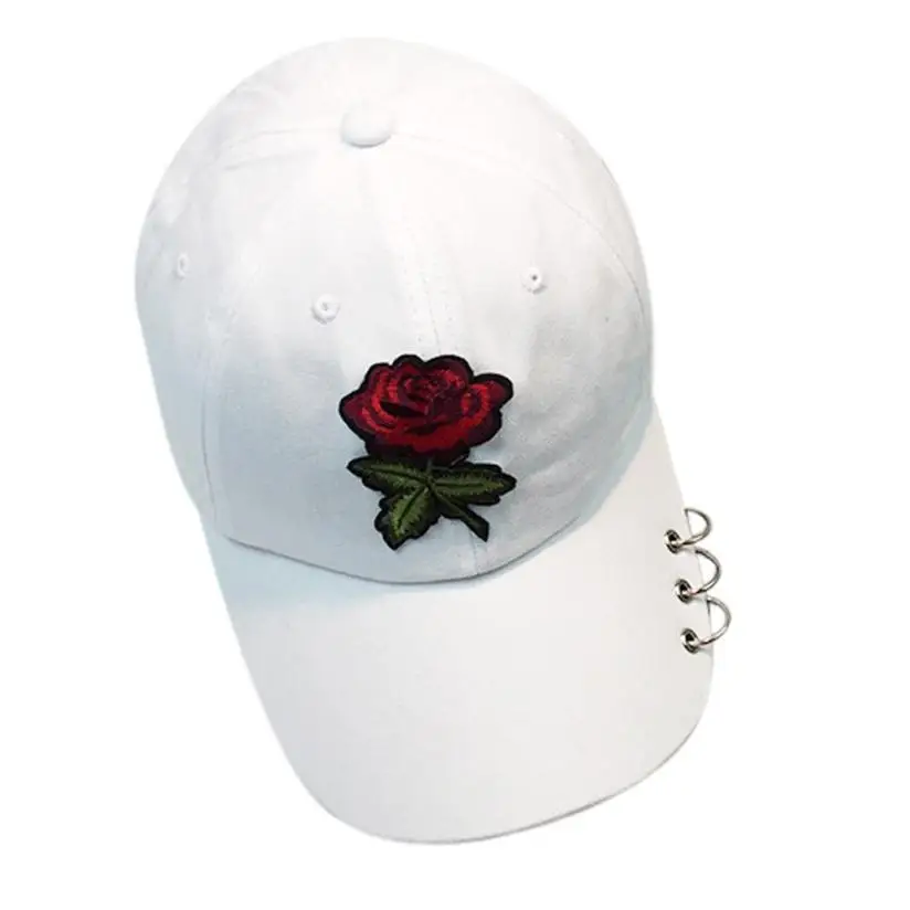 

women hats 2019 luxury Women Men Couple Rose floral Baseball Cap Unisex Snapback Hip Hop Flat Hat ring Adjustable Sunshade A8