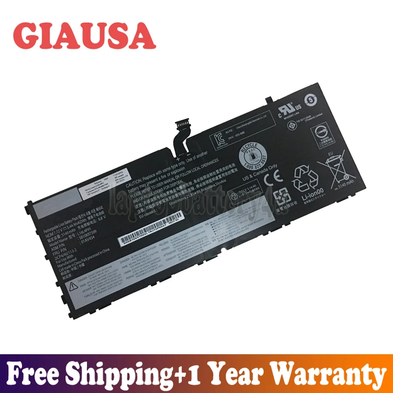 

GIAUSA New 7.72V 42Wh 5.44Ah L16L4P91 Battery for Lenovo ThinkPad X1 Tablet GEN 3 SB10K97599 01AV454 Series