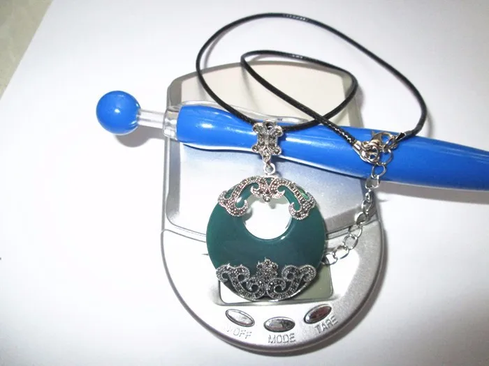 925 Стерлинговое Серебро тайская серебряная подвеска натуральный зеленый агат кулон медальон женский рубиновый кулон