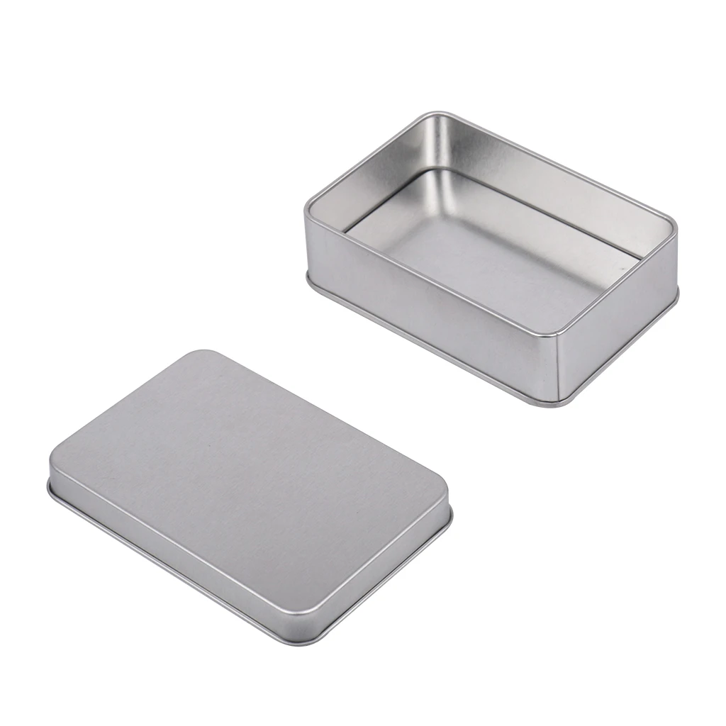 3pcs Small Metal Storage Box Tin Silver Storage Box Case Organizer For Money Coin Candy Key Jewelry Candy Food - 107 x 72 x 30mm
