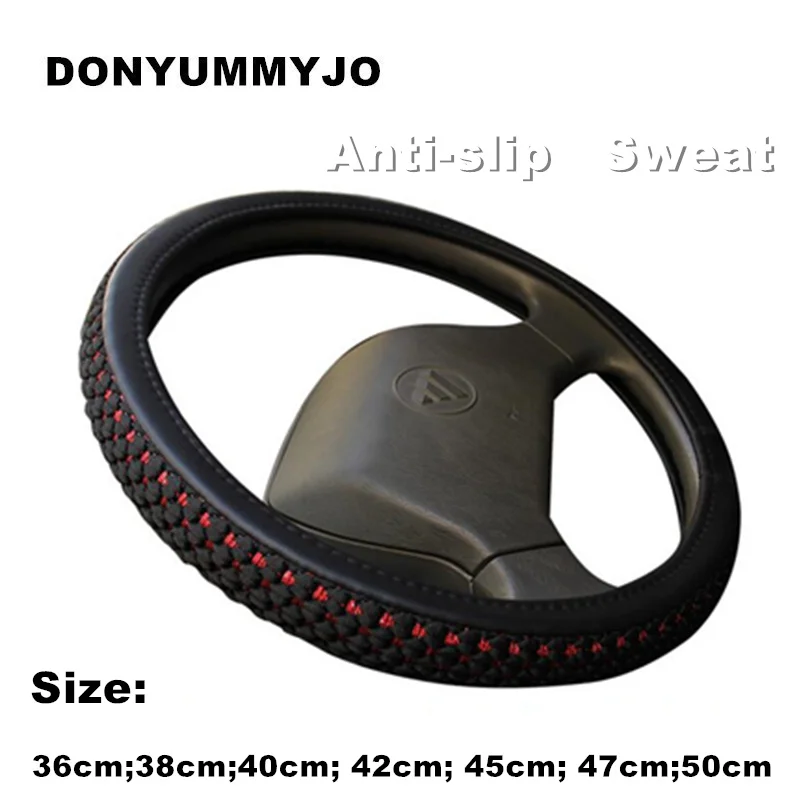 DONYUMMYJO 36 50 см диаметр Черный лед шелк пот нескользящий руль Крышка для легковой