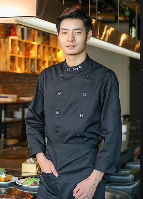 Tops and aprons 2 цвета унисекс форма шеф-повара хлебобулочные изделия обслуживание короткий рукав дышащая двубортная поварская одежда шеф-повара КУРТКА - Цвет: Tops and aprons