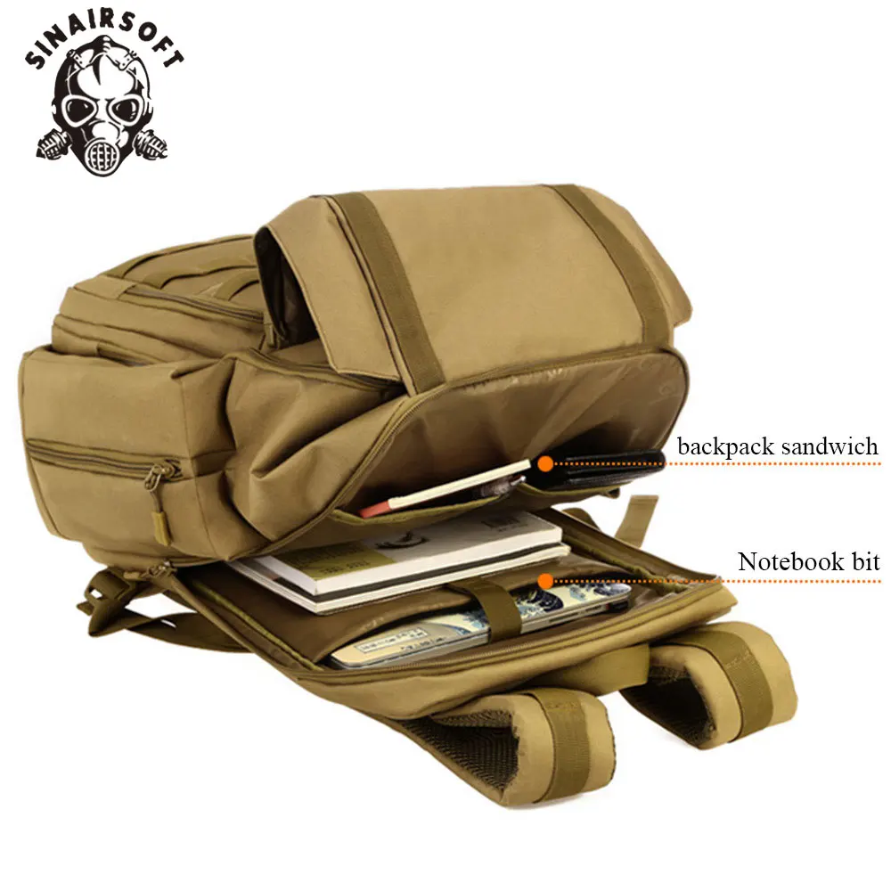 Военный тактический рюкзак SINAIRSOFT LY2020 нейлоновая сумка для ноутбука 17 дюймов 40 л с