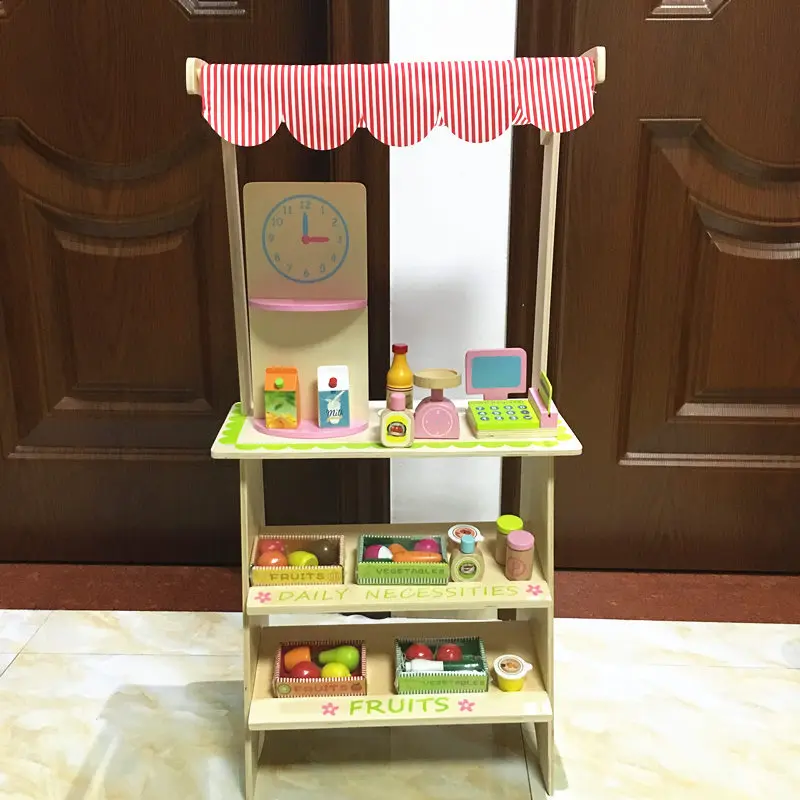 

Baby Educational Toys Simulation Canteen Scene Play Wooden Toy Food Set Selling Game Assemble Play House Baby Birthday Gift