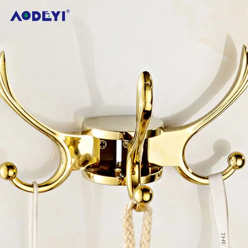 Buy AODEYI Gold Wall Clothes Rack Cloth Hook Wall Hook Robe Hook For Bathroom