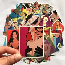 52 шт. наклейка в стиле девушки для путешествий, ретро граффити, строительные стикеры s для DIY, наклейки на багаж, ноутбук, велосипед, холодильник, автомобиль, снеговик