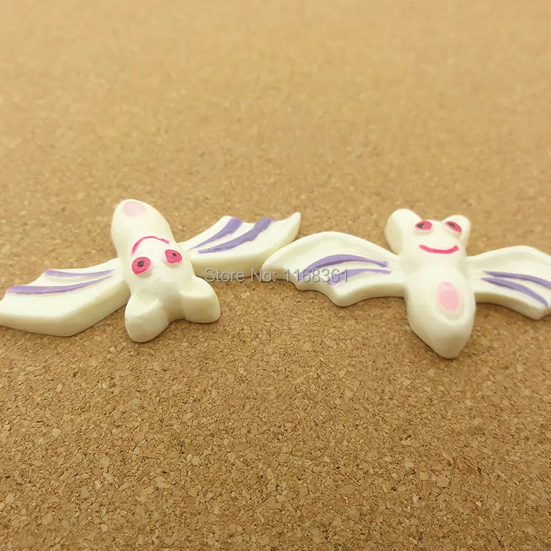 1pcs/lot resin flat back Halloween beige white bat cartoon animal 43mm Cabochons Hair Bow Center DIY Christmas decration C114-2