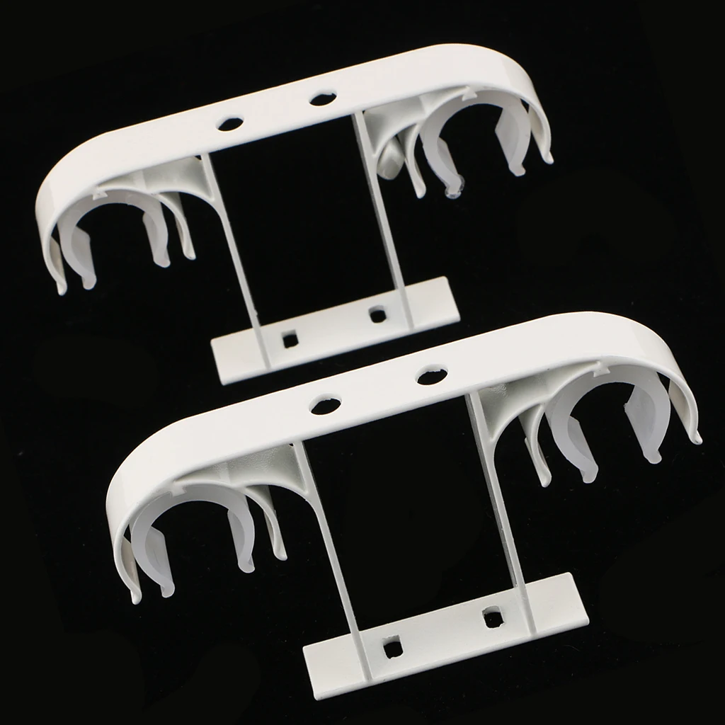 Пара двойной алюминиевый сплав крепление для карниза держатель потолочный для Dia. 28 мм пластиковый стержень