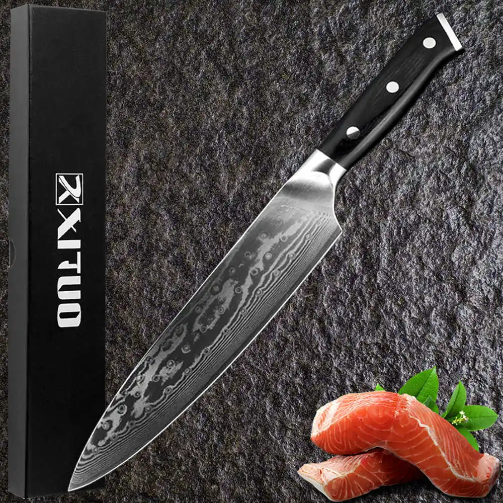 XITUO " дюймовый профессиональный нож шеф-повара японский VG10 Дамаск Мясо филе нарезки говядины Santoku трехмерной Кливер, новинка