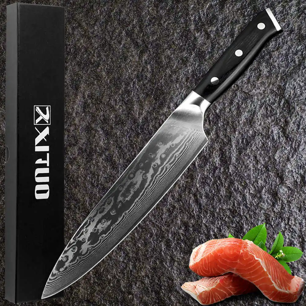 XITUO 8" inch Professional Chef Knife Japanese VG10 Damascus Meat