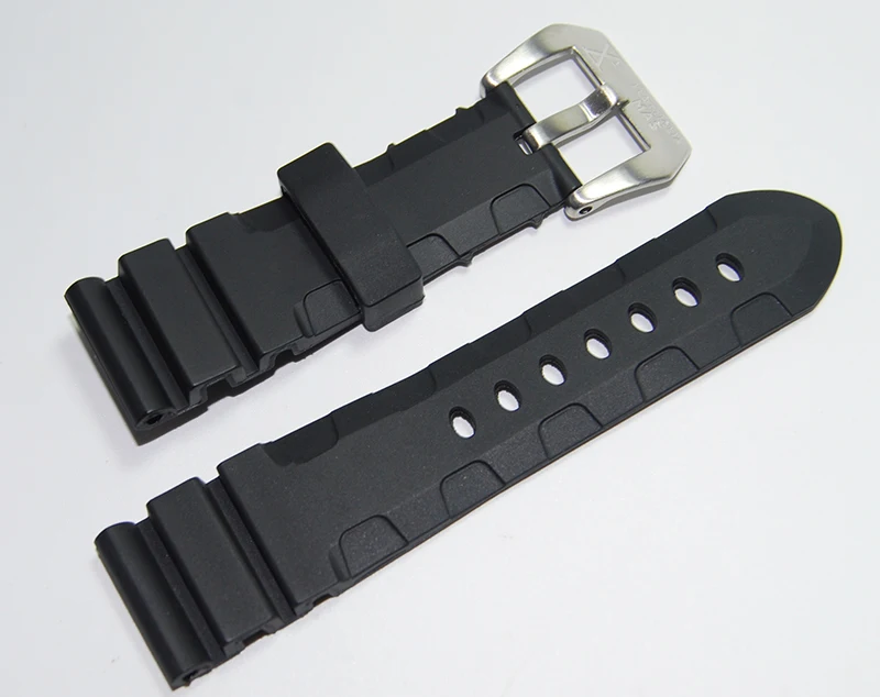 

Waterproof Rubber Silicone Strap 24/26mm black Men's Watchbands Replacement For PAM free shipping
