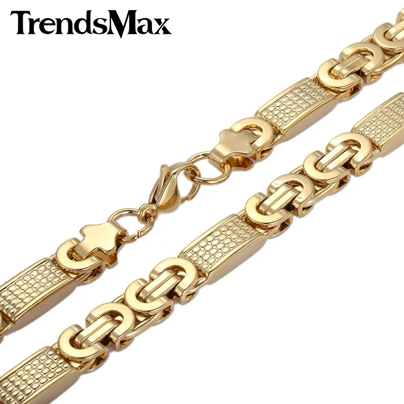 Trendsmax колье из нержавеющей стали золотистого цвета с плоскими звеньями Любая