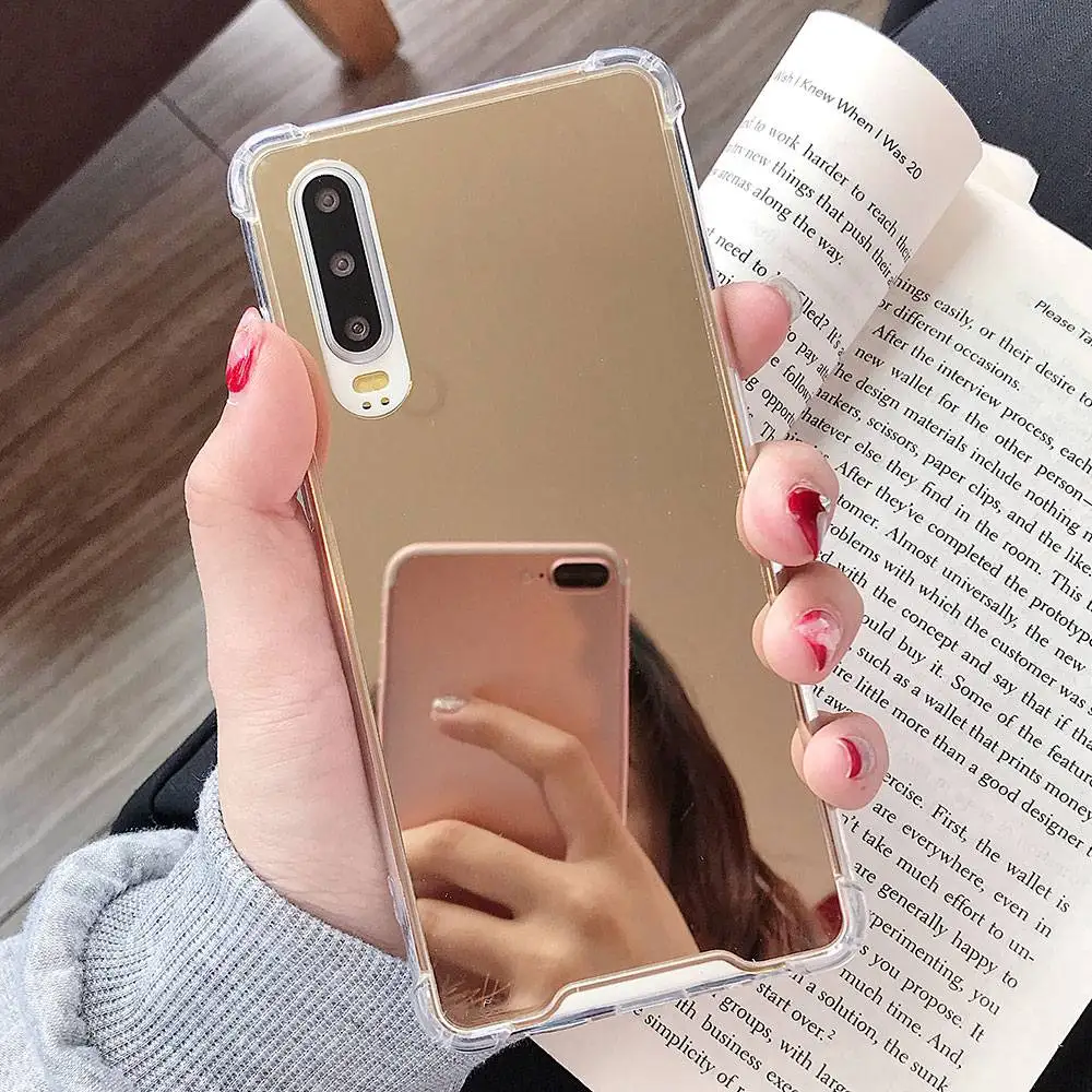 KISSCASE Mirror Glass Phone Case For Samsung S10 S9 S8 Plus Soft TPU Shockproof Cases Note 9 8 Back Covers |