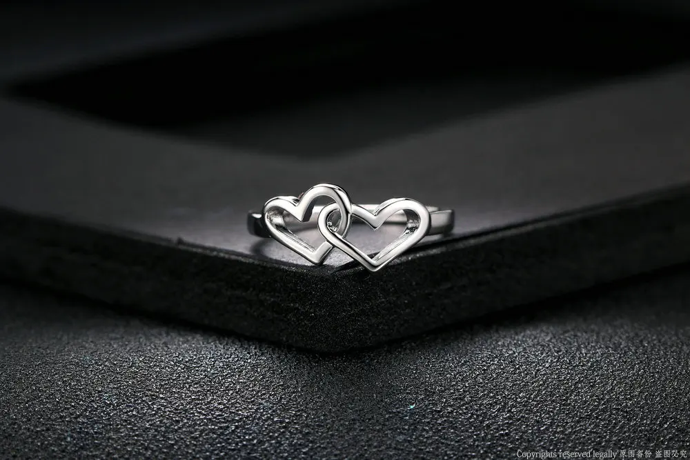 Романтические кольца от сердца к сердцу, розовое золото/серебро, модные украшения для помолвки для женщин, влюбленных, опт, DWR215M