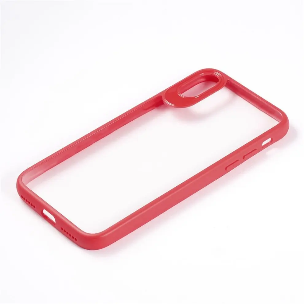 

8pcs Red Soft TPU Edge Transparent Phone Back Cases Shell Protective Cover For iPhone X
