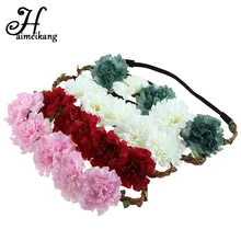 Haimeikang Цветок Корона повязка для волос аксессуары для девочек цветочный обруч на голову невесты Свадебный венок повязка на голову вечерние волосы
