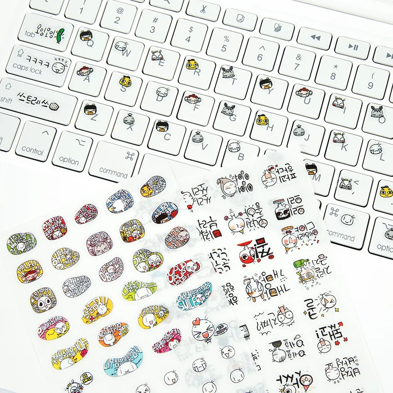 

6 sheets Different Cute Emoji Sticker for Notebook Laptop Decal Home Decor Anime Stickers Toy for Gift