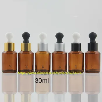 

wholesale 30ml painted brown amber glass bottle with dropper lid,essential oil bottle,professional cosmetic dropper container