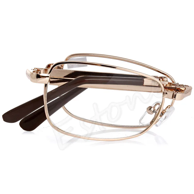 

new arrival 1pc Folding Metal Reading Glasses +1.0 1.5 2.0 2.5 3.0 3.5 4.0 Diopter With Case