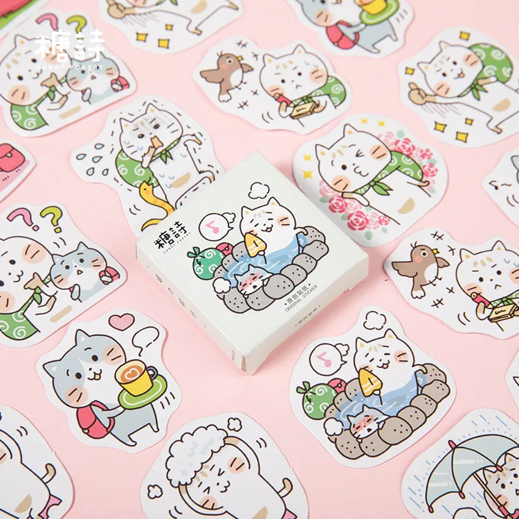 

Cute Traveling Cats Bullet Journal Decorative Stationery Stickers Scrapbooking DIY Diary Album Stick Lable Japanese Stationary